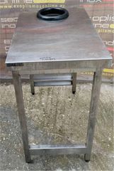 Τραπέζι Ακαθάρτων Ανοξείδωτο Με Τρύπα Φ18Cm 50x80x88Cm - Μεταχειρισμένο.