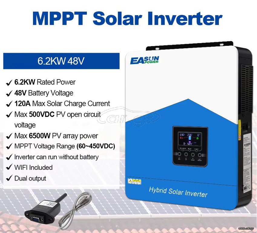 Car.gr - EASUN MPPT 48V WiFi Solar inverter Hybrid 6,2KW