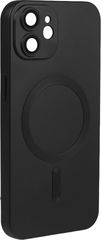 ObaStyle Metal Effect Magnetic Soft Cover Case για Apple iPhone 12 - Μαύρο