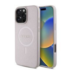 Guess Magsafe “Saffiano Collection" Hard Case Θήκη προστασίας από δερματίνη – iPhone 16 Pro Max Ροζ – GUHMP16XPSAHMCP