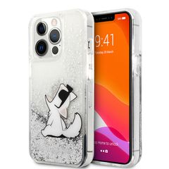 Karl Lagerfeld "Choupette Fun" Hard Case Θήκη προστασίας από σιλικόνη – iPhone 13 Pro Max Clear/Glitter Silver