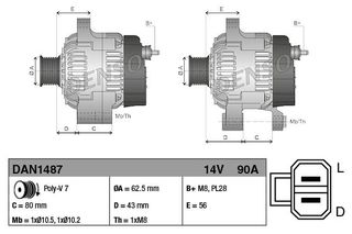 ΔΥΝΑΜΟ 12V 90A ISUZU D-MAX II 2.5 CRDI