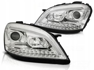 Φανάρια εμπρός Mercedes ML W164 (2005-2008) led chrome με τρεχούμενο φλας - σετ 2τμχ.