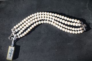 Βραχιόλι απο γνήσια μαργαριτάρια sterling silver 925 από κλείσιμο καταστήματος SST003