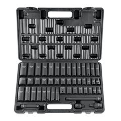 VEVOR 3/8" Drive Impact Socket Set, 48 Piece Socket Set SAE (5/16" -3/4") & Metric (8-22mm) Μπάρα επέκτασης μονάδας δίσκου Cr-V 6 σημείων Universal Joint & Power Drill Adapter περιλαμβάνει θήκη αποθήκ