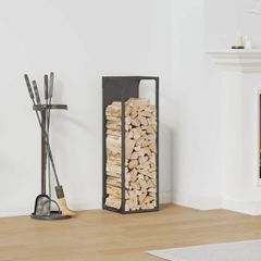 Ράφι για καυσόξυλα Μαύρο 25x25x80 cm Ατσάλι ψυχρής έλασης 864263