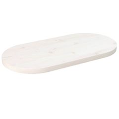 vidaXL Επιφάνεια Τραπεζιού Οβάλ Λευκή 60x30x2,5 εκ. Μασίφ Ξύλο Πεύκου
