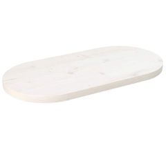 vidaXL Επιφάνεια Τραπεζιού Οβάλ Λευκή 70x35x2,5 εκ. Μασίφ Ξύλο Πεύκου