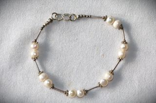 Βραχιόλι από ακατέργαστα μαργαριτάρια sterling silver 925 από κλείσιμο καταστήματος SST018