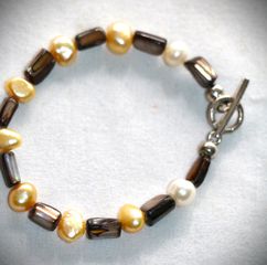 Βραχιόλι από μαργαριτάρια και όστρακα mother of pearl sterling silver 925 από κλείσιμο καταστήματος SST025