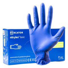 Κωδ.318277 ΓΑΝΤΙΑ ΝΙΤΡΙΛΙΟΥ MERCATOR NITRYLEX BASIC ΣΕ ΜΠΛΕ ΧΡΩΜΑ SMALL (S) ΑΜΙΟ - 100 ΤΕΜ. τηλ.215-215-8211