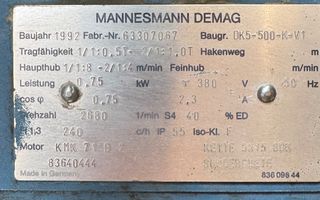 Γερανόγεφυρες / Βαρούλκα Demag 2000 1000kg-thumb-3