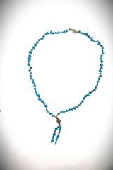 Μενταγιόν ροζάριο κολιέ τουρκουάζ Ασήμι sterling silver 925 από κλείσιμο καταστήματος SST027
