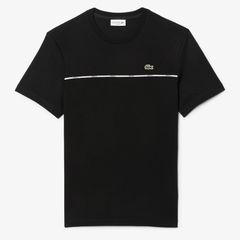 T-Shirt ανδρικό Lacoste Logo Trim Cotton Jersey Black