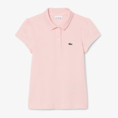 Μπλουζάκι Polo Lacoste παιδικό Scalloped Collar Mini Piqué Waterlily Pink