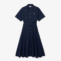 Φόρεμα γυναικείο Lacoste Polo Flared Mini-Piqué Navy Blue