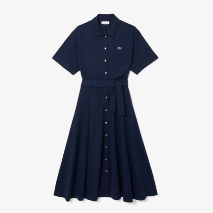 Φόρεμα γυναικείο Lacoste Polo Flared Mini-Piqué Navy Blue