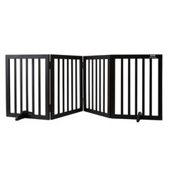 VEVOR Free Standing Dog Gate 24x80,3 ιντσών Ανεξάρτητη πύλη για κατοικίδια πτυσσόμενη καφέ