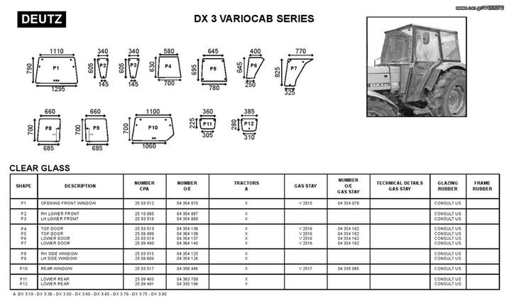 DEUTZ DX 3 VARIOCAB SERIES ΓΝΗΣΙΑ ΚΡΥΣΤΑΛΛΑ ΚΑΜΠΙΝΑΣ