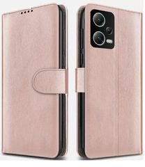 ΘΗΚΗ ΠΟΡΤΟΦΟΛΙ ΣΥΝΘΕΤΙΚΗ ΔΕΡΜΑΤΙΝΗ ΓΙΑ XIAOMI REDMI NOTE 13 5G ΜΕΤΑΛΛΙΚΟ ΡΟΖ (oem)