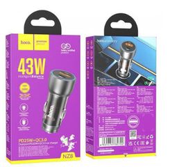 Φορτιστής Αυτοκινήτου Hoco NZ8 Sprinter με 2 Εξόδους PD25W+QC3.0 43W Μπλε