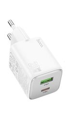 Hoco Φορτιστής GaN με Θύρα USB-A και Θύρα USB-C 20W 3A , Quick Charge 3.0 Λευκός (N41)