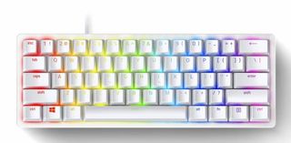 Razer Huntsman Mini Mercury Μηχανικό Gaming Πληκτρολόγιο 60% με Razer Linear Optical Διακόπτες RGB White