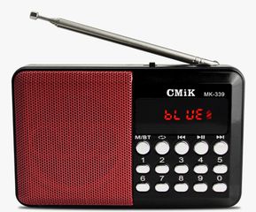 CMIK MK-339 Φορητό Ραδιόφωνο Επαναφορτιζόμενο με Bluetooth και USB Κόκκινο