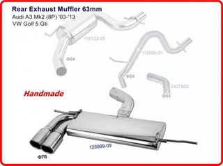 Audi A3 MK2 8P (03-13 ), Golf 5 GTi 64mm