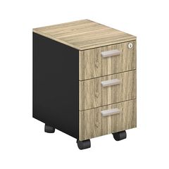 WOODWELL ΕΟ937PROJECT Συρταριέρα Τροχήλατη Γραφείου, 3 Συρτάρια, Απόχρωση Sonoma - Γκρι 41x45x59cm ΕΟ937