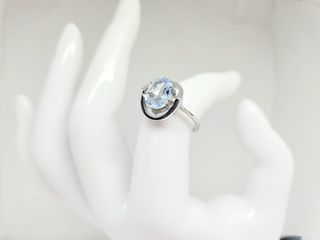 ΔΑΧΤΥΛΙΔΙ ΛΕΥΚΟΧΡΥΣΟ Κ14 ΜΕ ΜΠΛΕ AQUAMARINE ΠΕΤΡΑ Α90326 ΤΙΜΗ 455 ΕΥΡΩ