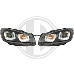VW GOLF VI 08-13 HEADLIGHTS ANGEL EYES BLACK / ΕΜΠΡΟΣ ΦΑΝΑΡΙΑ