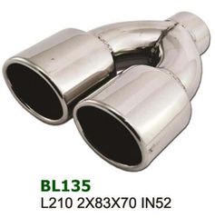 Universal Stainless Steel Exhaust Tip Dual Oval 83×70 L210 IN52