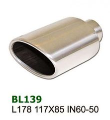 Universal Stainless Steel Exhaust Tip Oval 117×85 L178 60-50mm