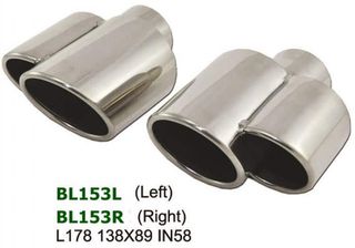 Universal Stainless Steel Exhaust Tip 138×89 IN58 Left Right Set