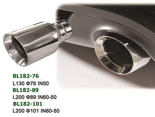 Universal Stainless Steel Exhaust Tip Round L200 IN60-50 Φ76, Φ89, Φ101