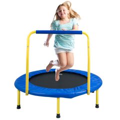 VEVOR 3FT Τραμπολίνο για παιδιά, Τραμπολίνο 36" Εσωτερικού/Εξωτερικού Τραμπολίνο για νήπια, Πτυσσόμενο Μίνι Βρεφικό Τραμπολίνο με Αφρώδες Λαβή, Δώρο Γενεθλίων Τραμπολίνο ψυχαγωγίας για παιδιά 3+ ετών