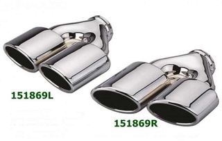 Universal Stainless Steel Chrome Plated Exhaust Tips Dual Mercedes AMG Style 226×70 L260-240 IN64