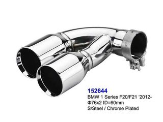 BMW F20 Series 1 Hatchback Chrome Plated Exhaust Tips 76mm