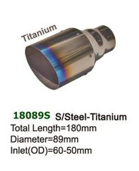 Universal Titanium Exhaust Tip Round D89 L180 IN60-50