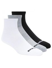 Skechers 3PPK Qtr Crew Socks S114235BKWG