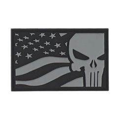 Ραφτό σήμα με velcro Army Surplus | Punisher USA flag patch grey | 444130-7423
