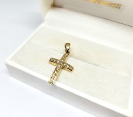 Σταυρός Κ14 Κίτρινος με Ημιπολύτιμες Πέτρες ζιργκόν Α90316 ΤΙΜΗ 260 ΕΥΡΩ