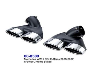 Mercedes W211 CDi E-Class 03-07 Exhaust Tips Dual Oval Set