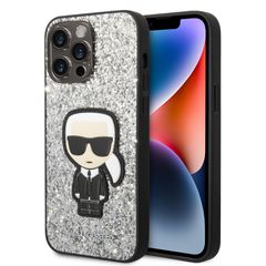 Karl Lagerfeld Glitter Flakes Case with Ikonik Patch and Metal Logo Θήκη προστασίας από σιλικόνη – iPhone 14 Pro Max Glitter Sil