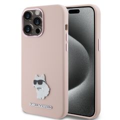 Karl Lagerfeld Choupette Metal Pin Hard Case Θήκη προστασίας από σιλικόνη – iPhone 15 Pro Max Pink – KLHCP15XSMHCNPP