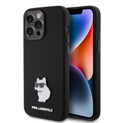 Karl Lagerfeld Choupette Metal Pin Hard Case Θήκη προστασίας από σιλικόνη – iPhone 15 Pro Max Black – KLHCP15XSMHCNPK