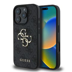 Guess “4G Logo Collection” Hard Case PU Case Θήκη προστασίας από δερματίνη – iPhone 16 Pro Max Μαύρο – GUHCP16X4GMGGR