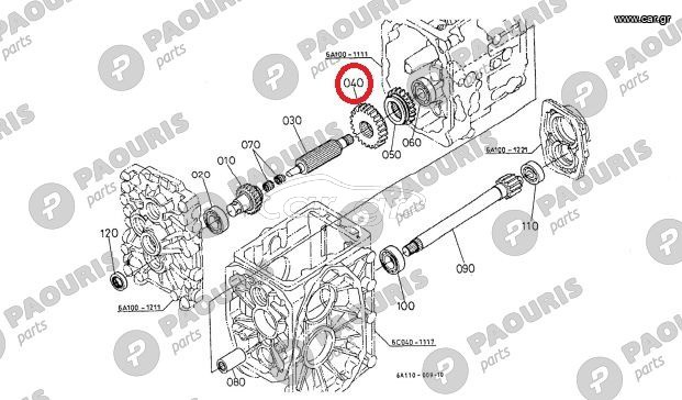 Γρανάζι 25 δόντια F Kubota : 6A100-14650