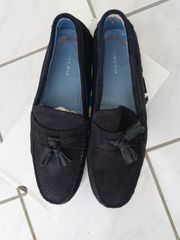 ZARA LOAFERS SUEDE ΜΠΛΕ 45
